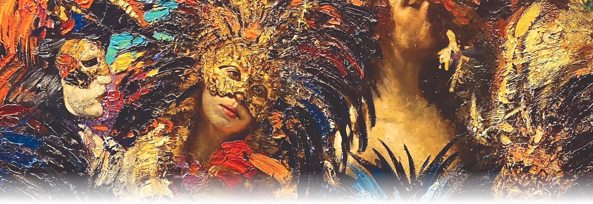 a painting of a woman wearing a mask