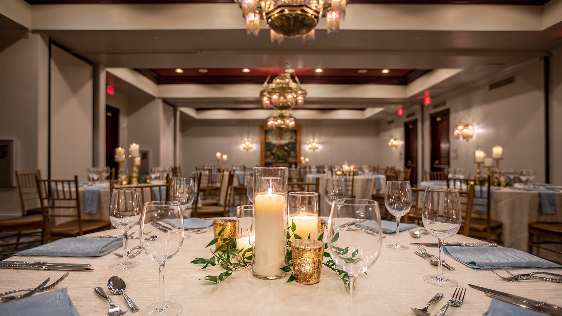 a table set for a dinner party