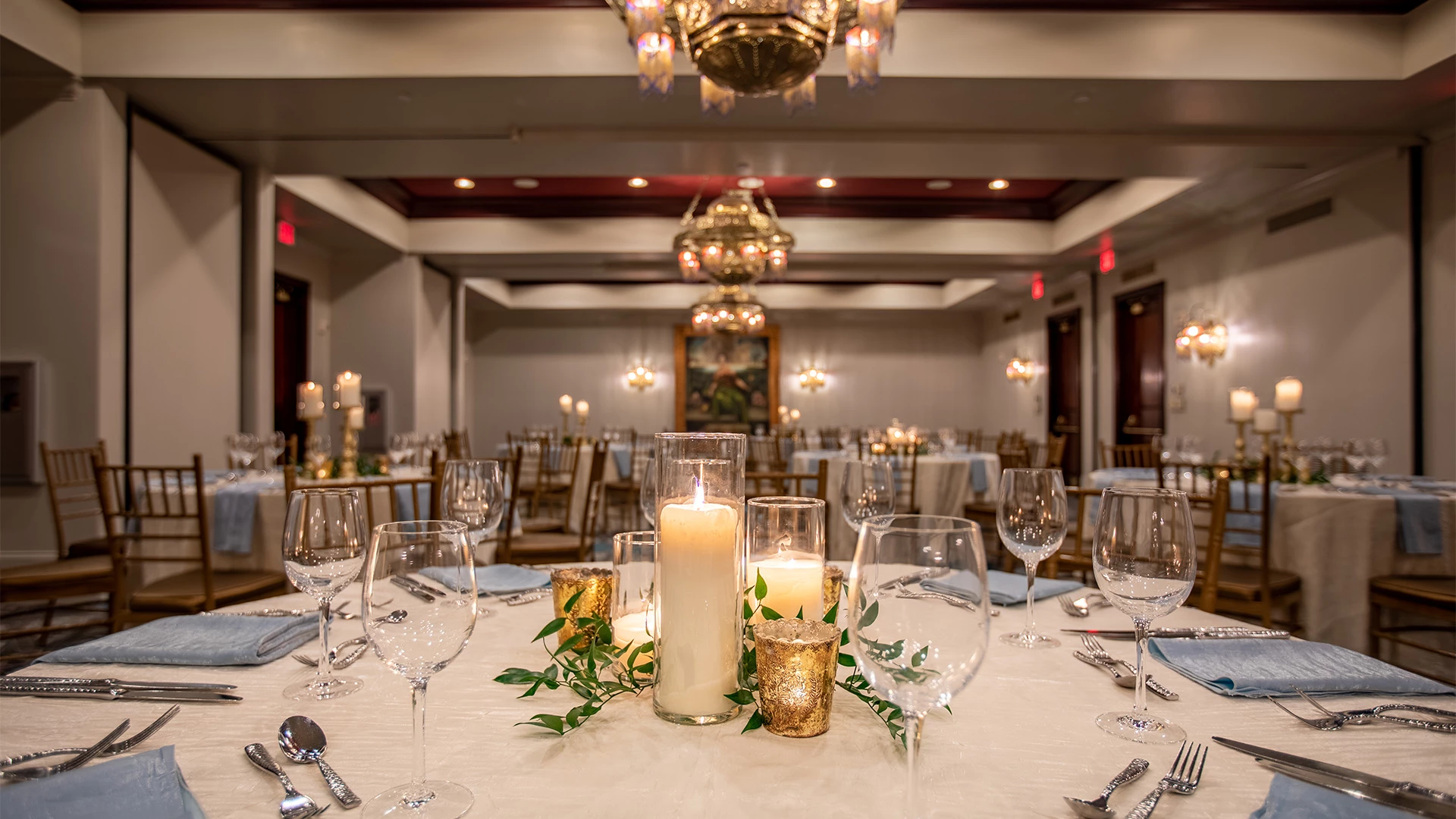 a table set for a dinner party