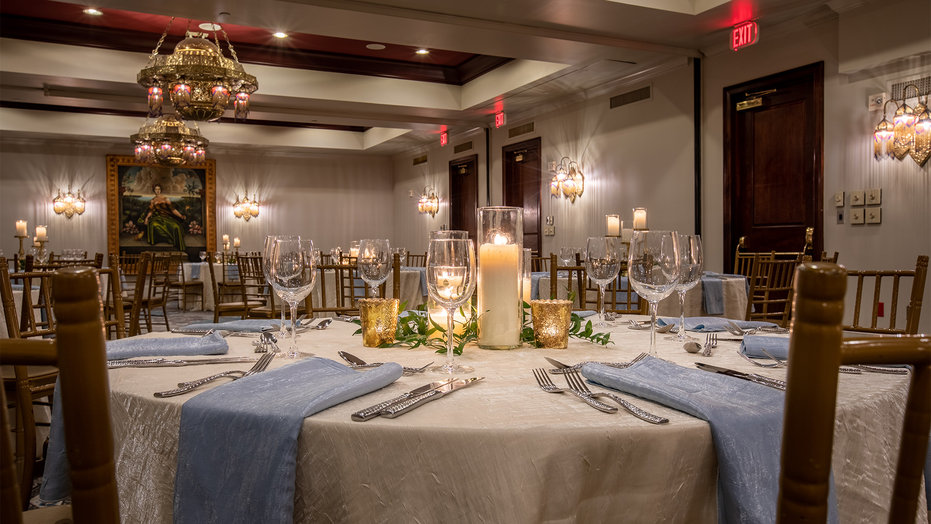a table set for a dinner party