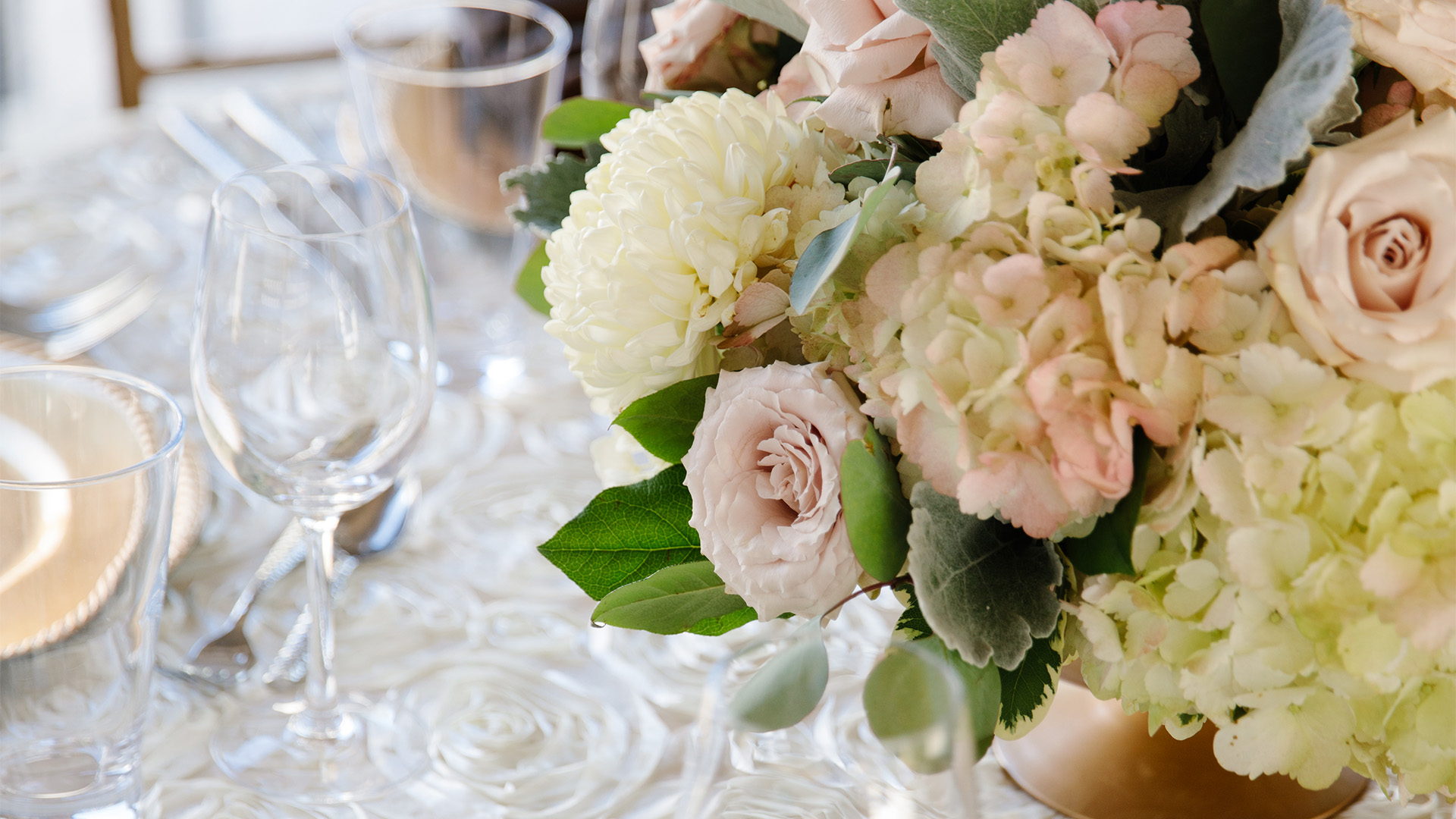 a bouquet of flowers on a table