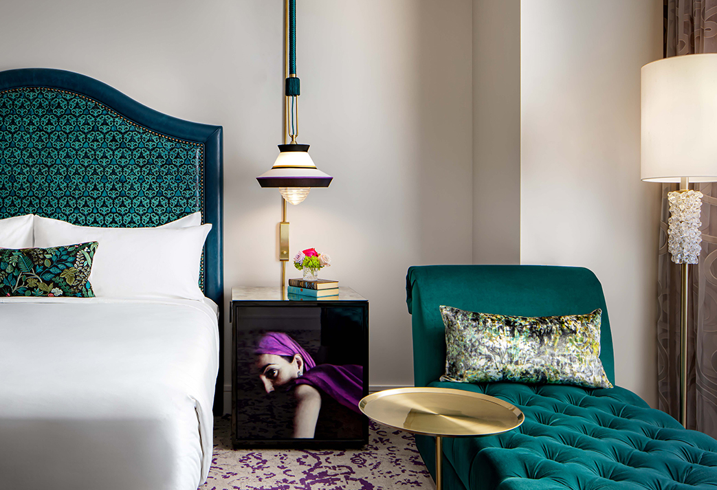 a room with a bed and a couch