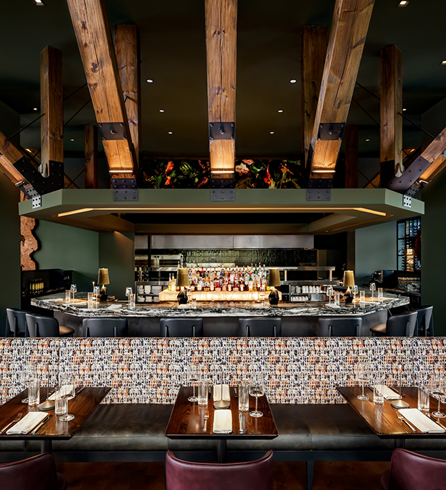 a restaurant with tables and chairs