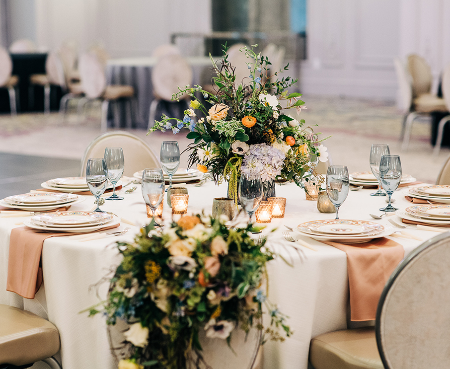 a table set for a dinner party