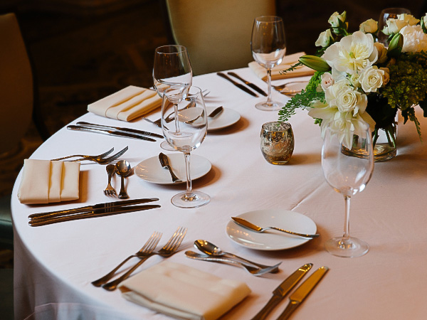 a table set for a dinner party