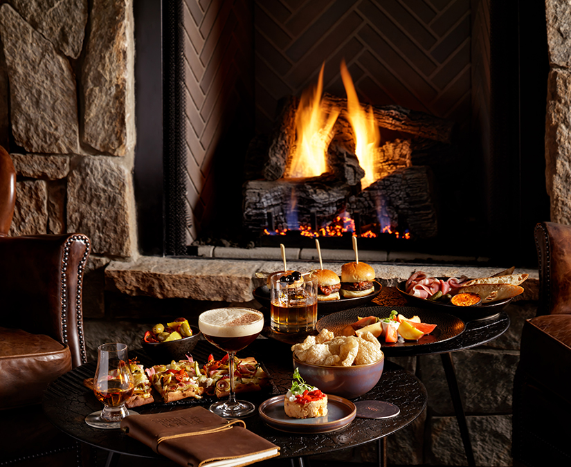 a table with food on it