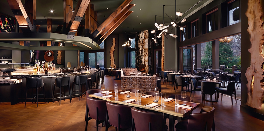 a restaurant with tables and chairs