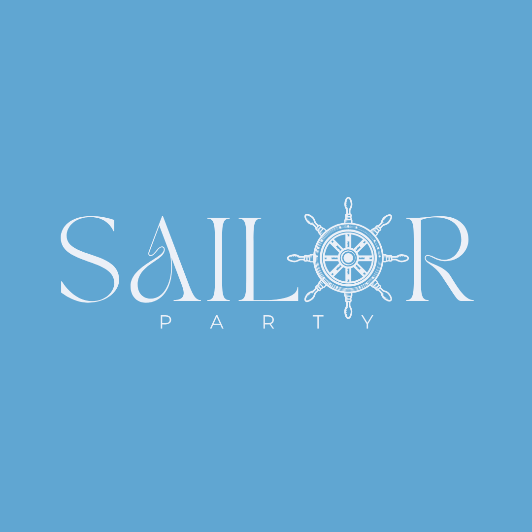 a blue and white logo