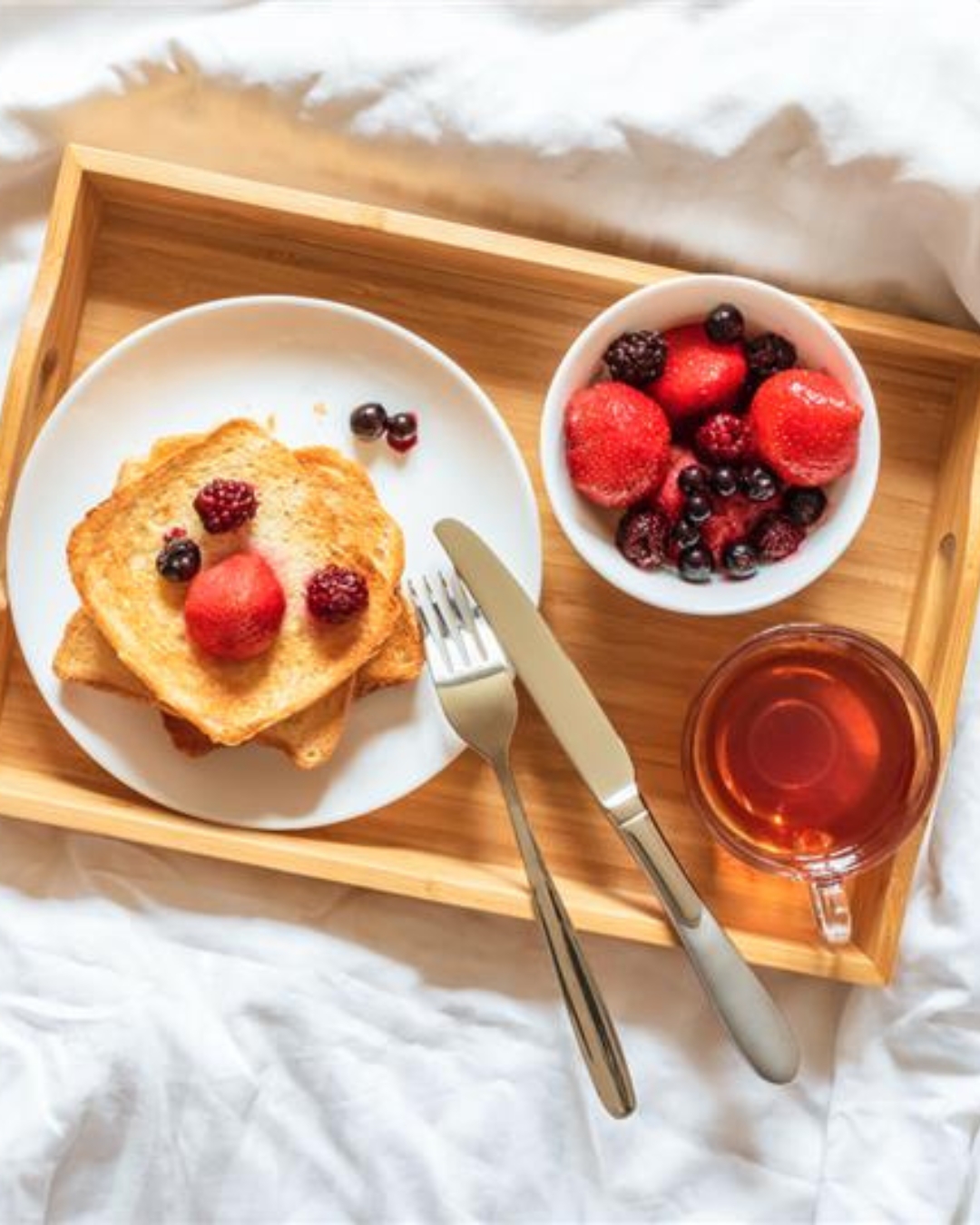 a tray with food on it