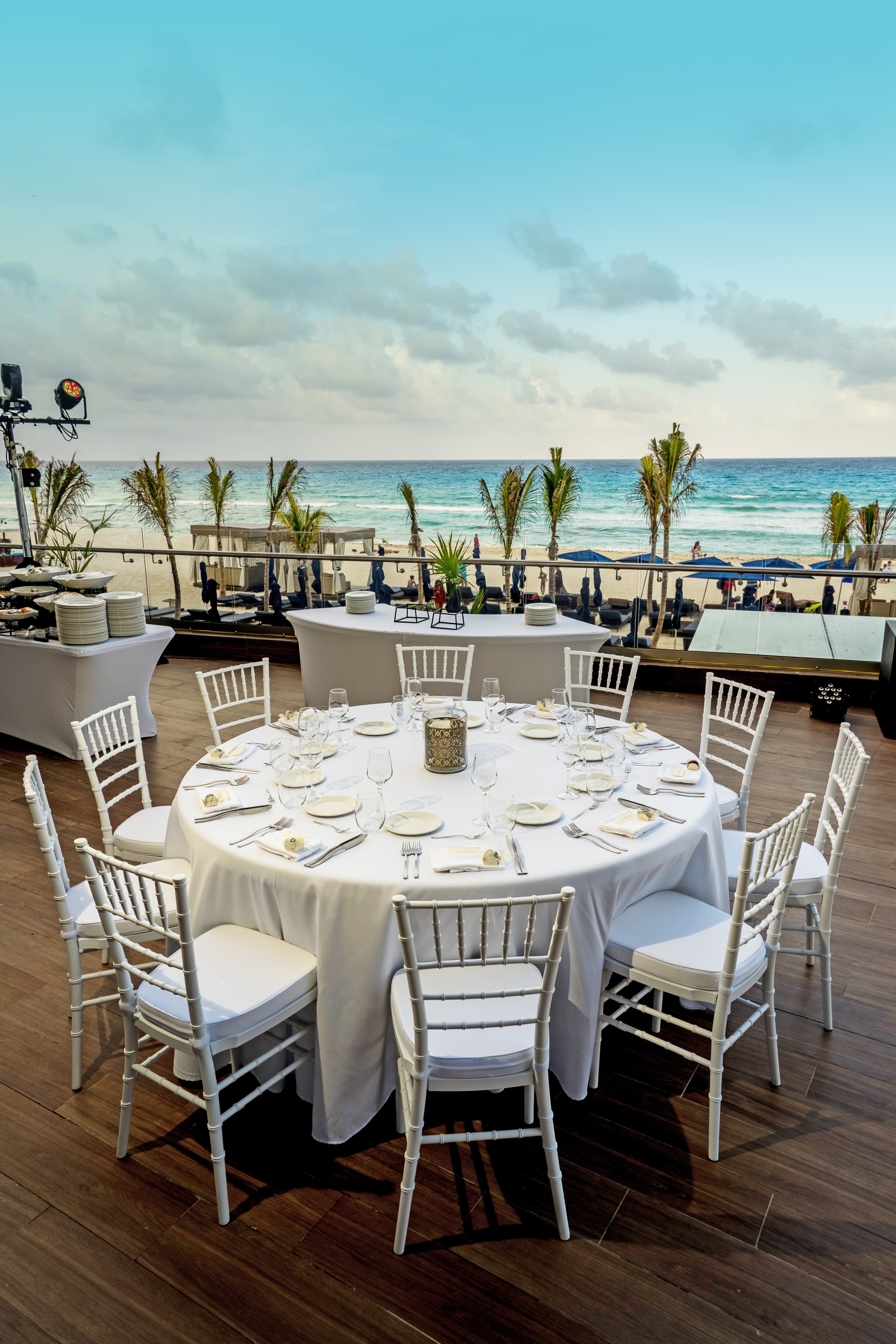 a table set up for a dinner party