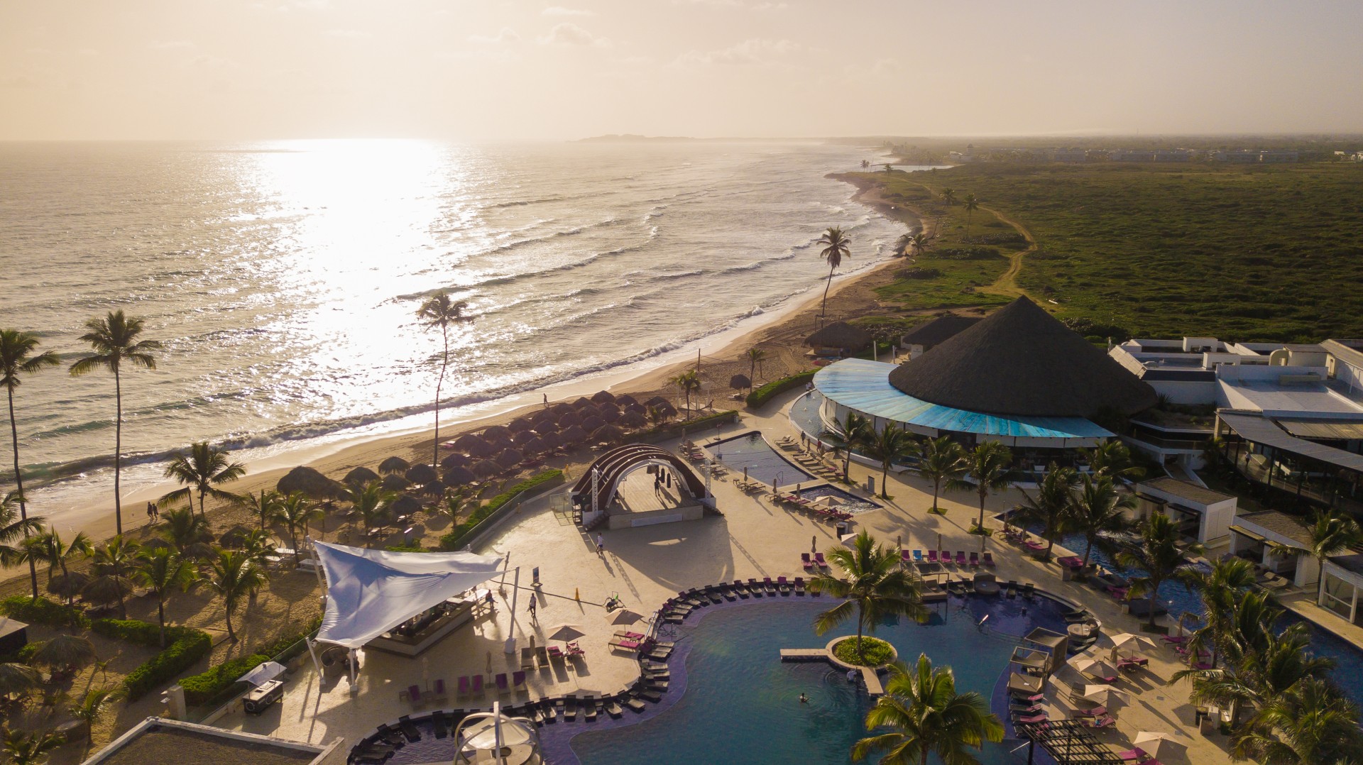 a swimming pool and a beach