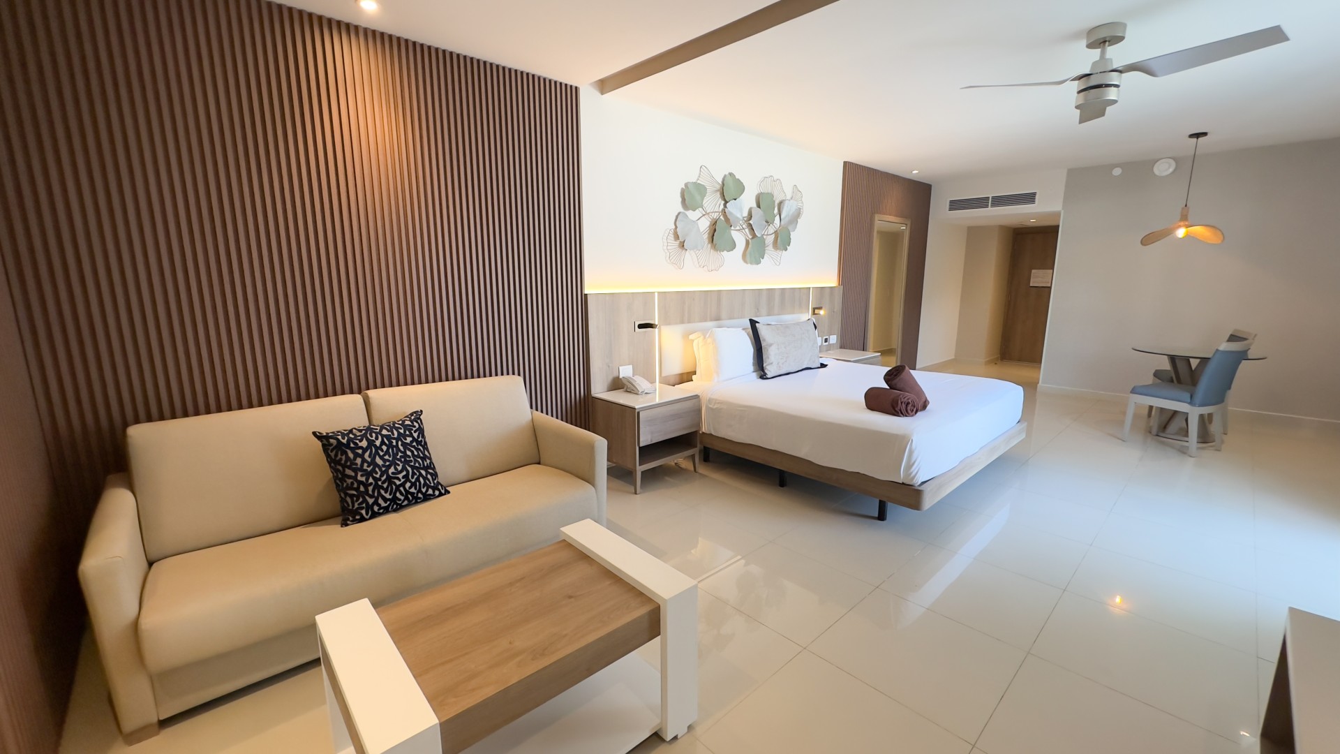 a room with a bed and a couch