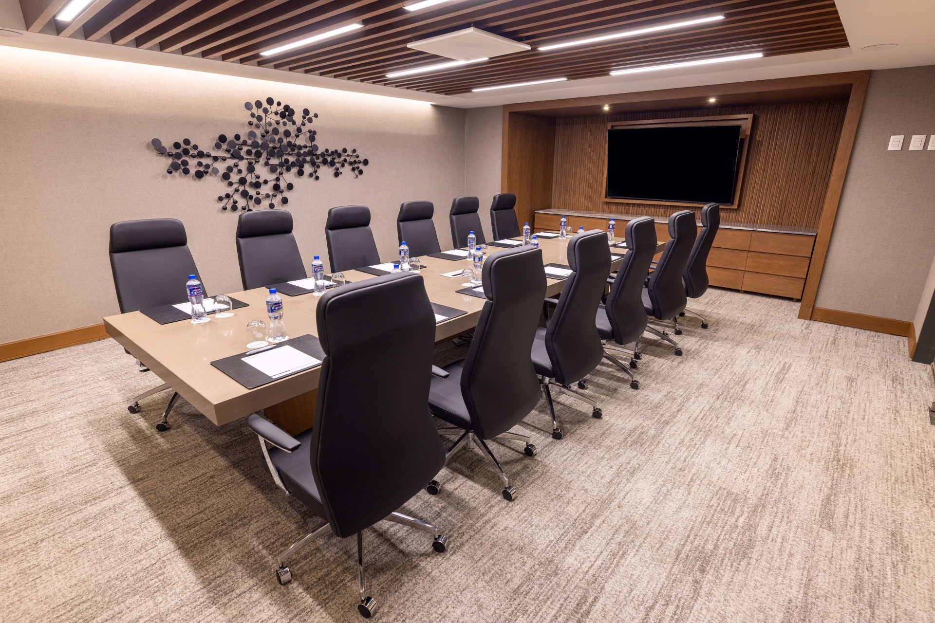 a conference room with chairs and a table