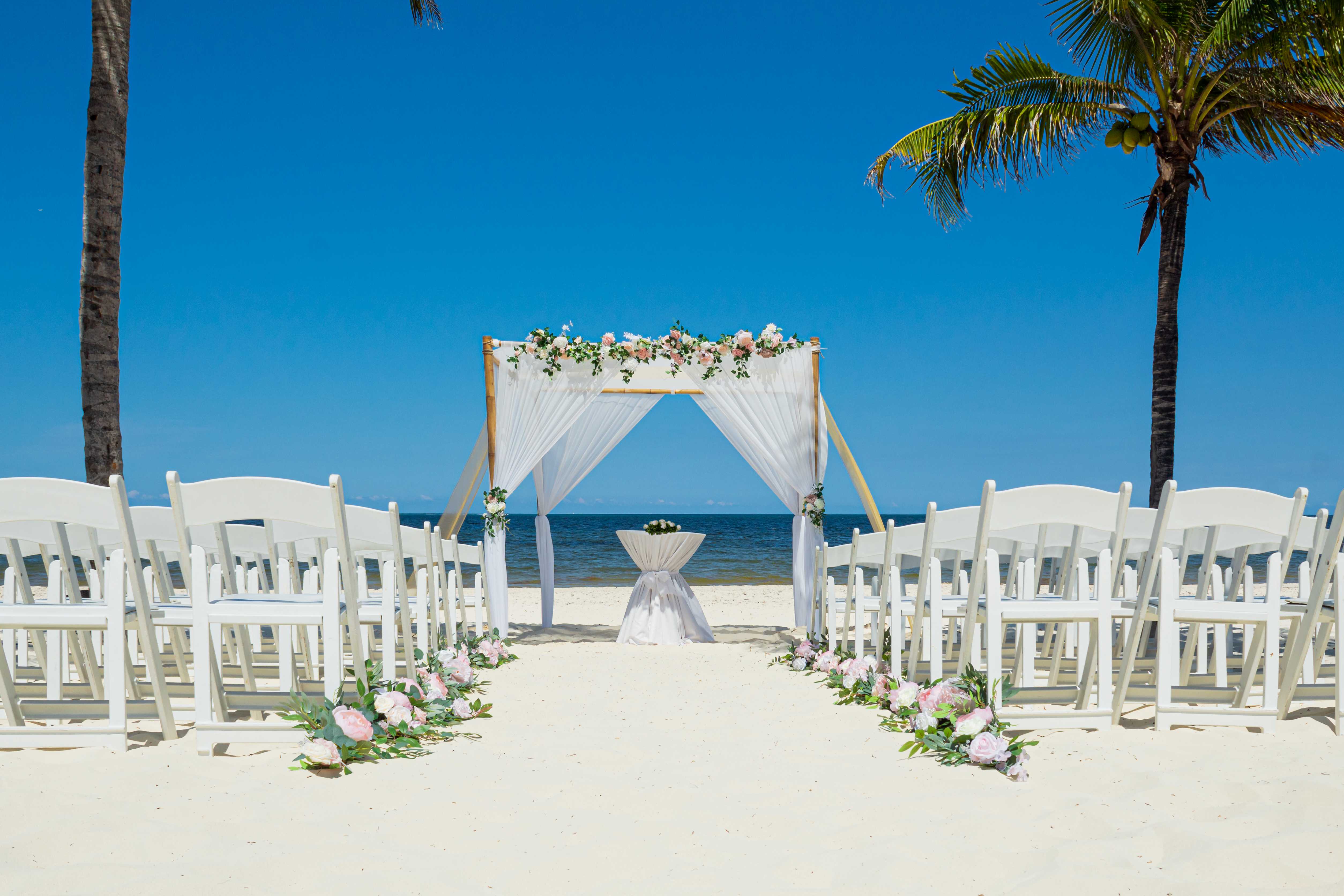a beach wedding set up