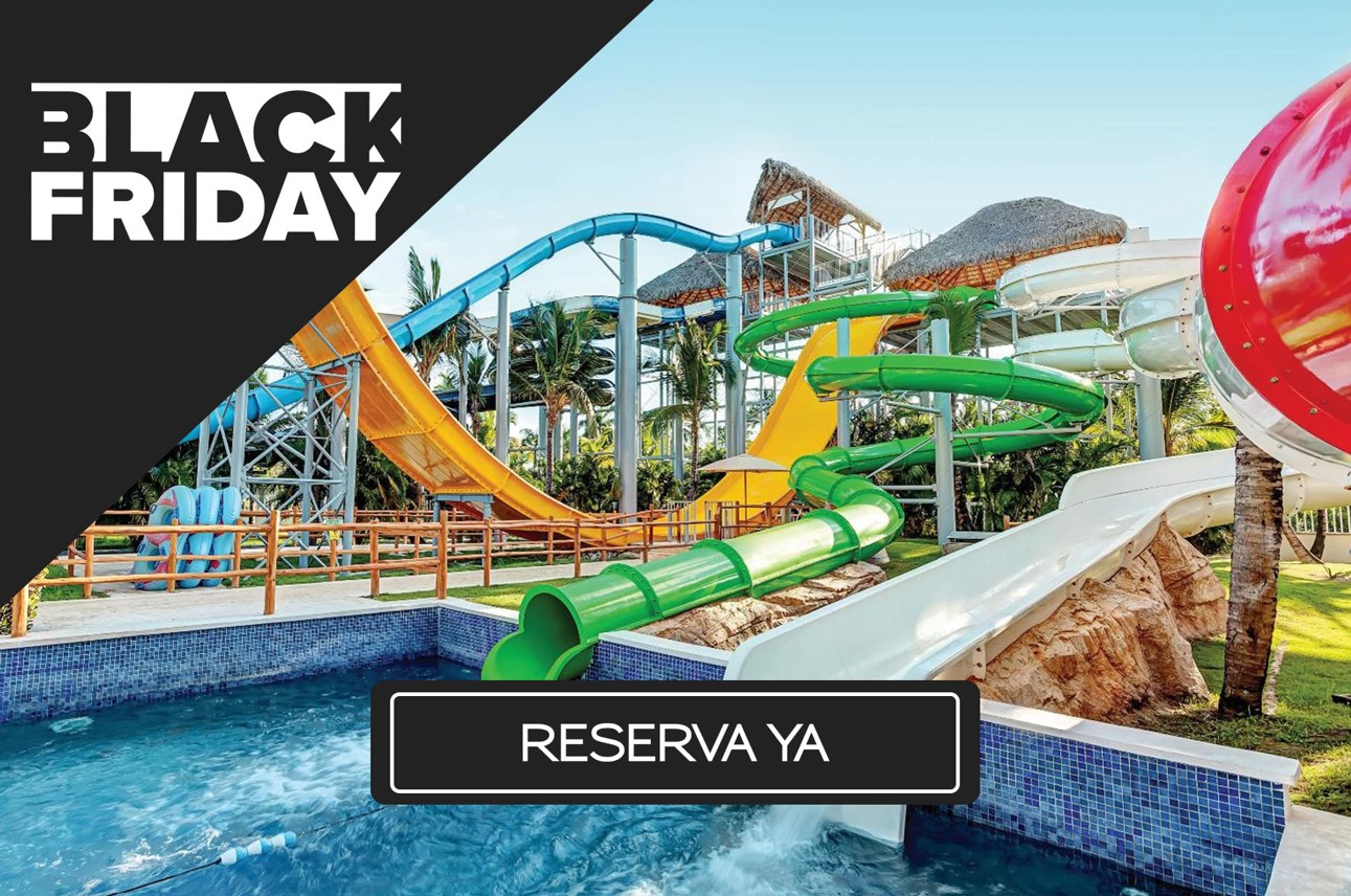 a water park with slides and a pool