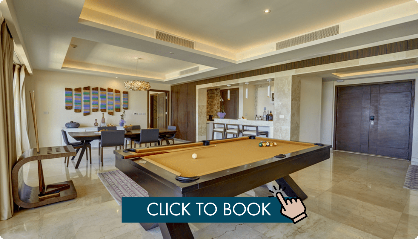a pool table in a room