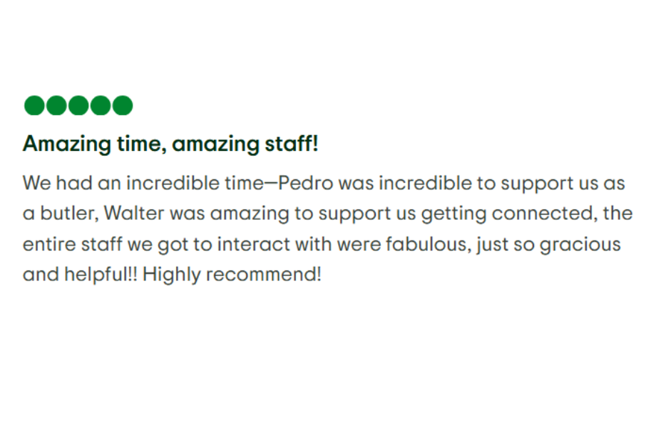 Amazing time, amazing staff!