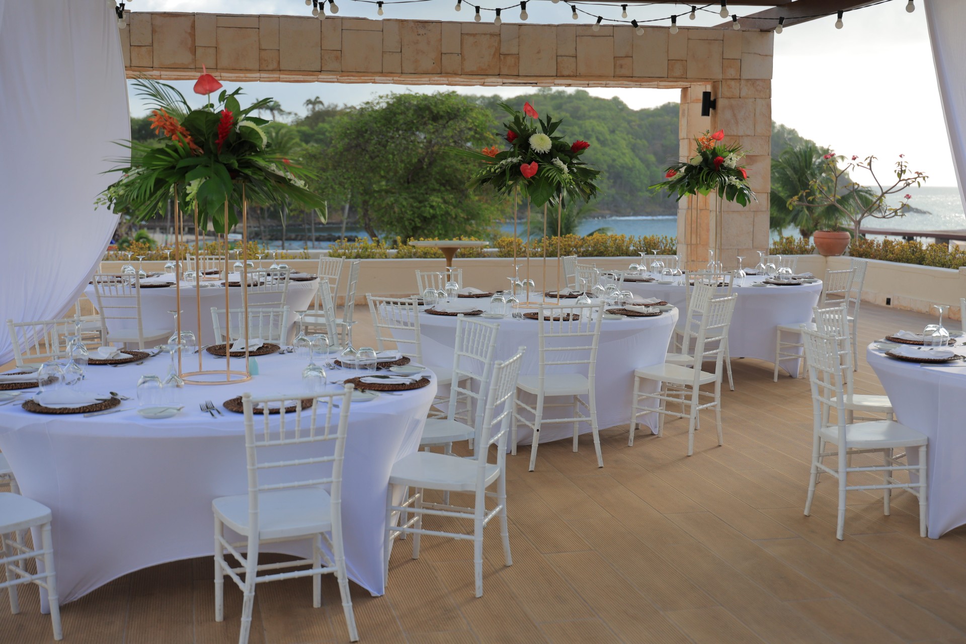 a table set up for a wedding reception