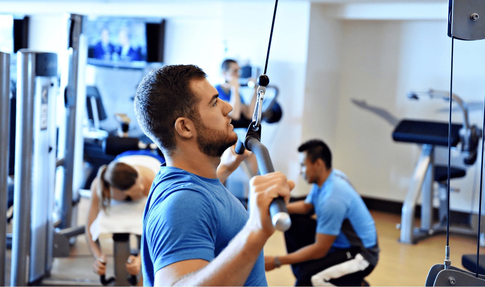 a man working out in a gym