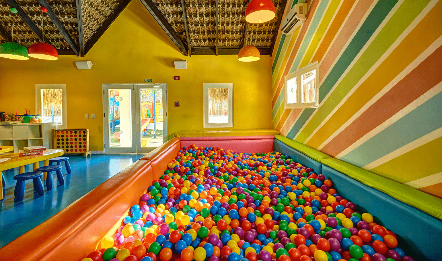 a ball pit filled with colorful balls