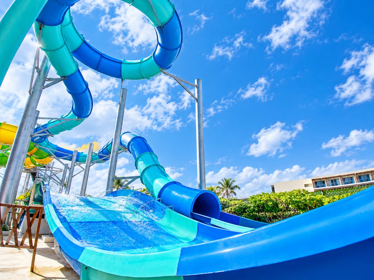 a water slide at a water park