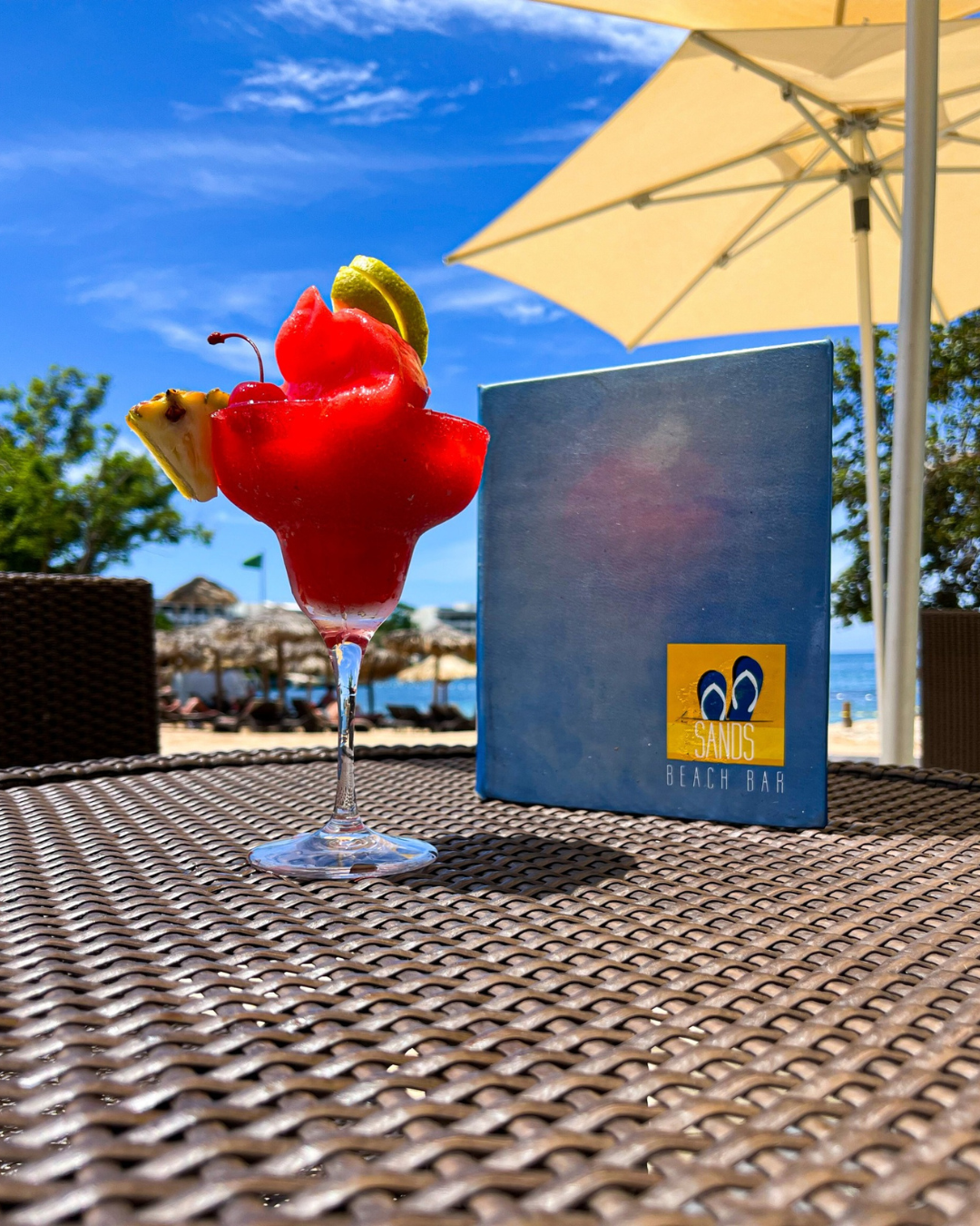 a drink on a table