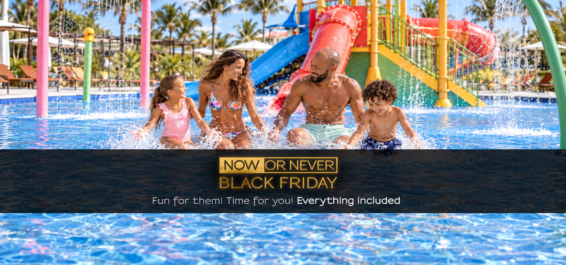 a group of people in a water park