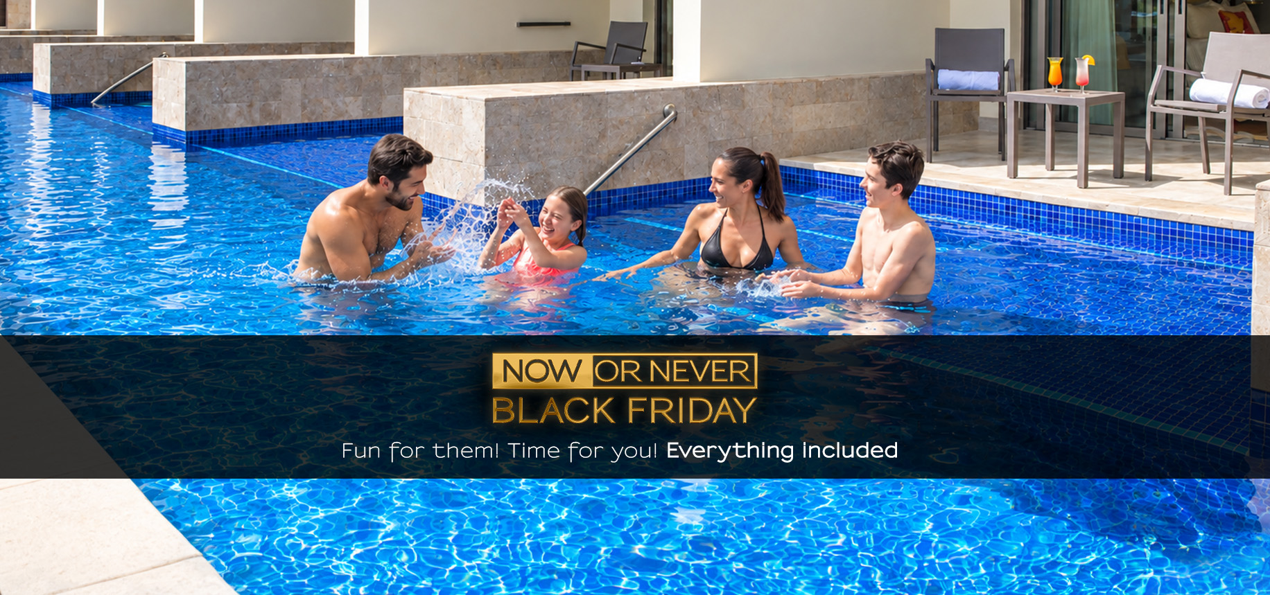 a group of people in a pool