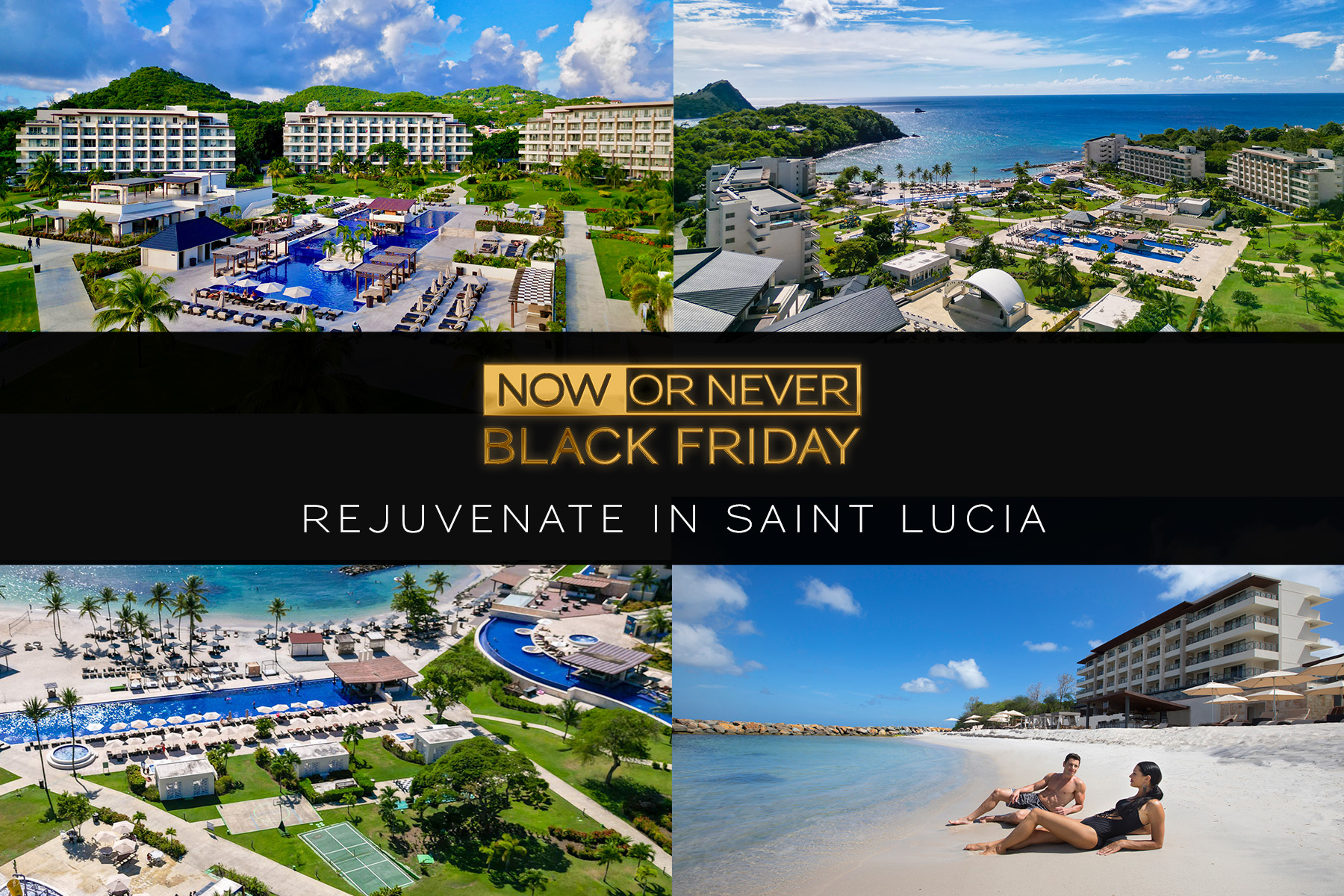 a collage of a beach resort