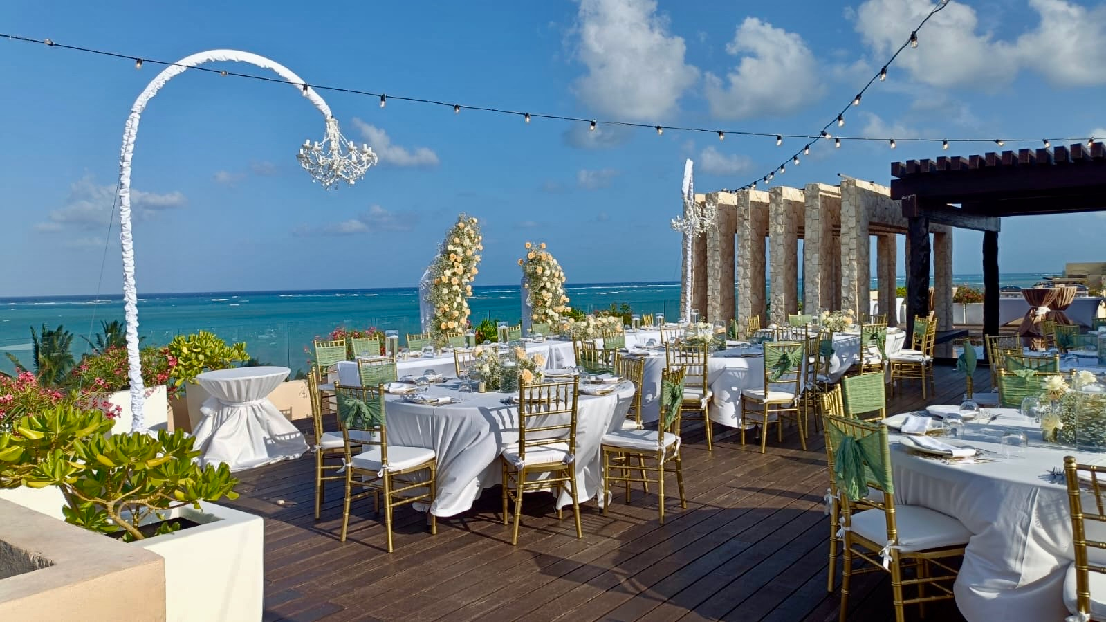 a table set up for a wedding reception