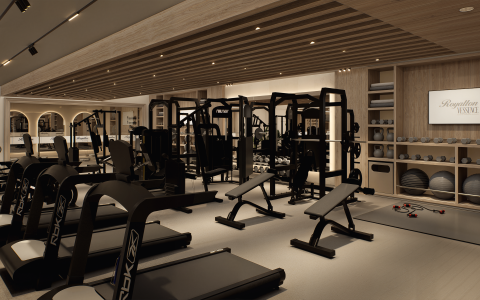 a gym with exercise equipment