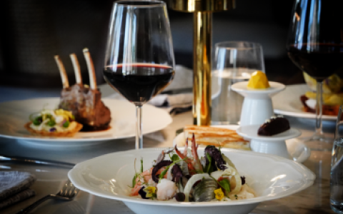 a plate of food on a table