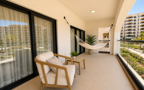 a hammock on a patio