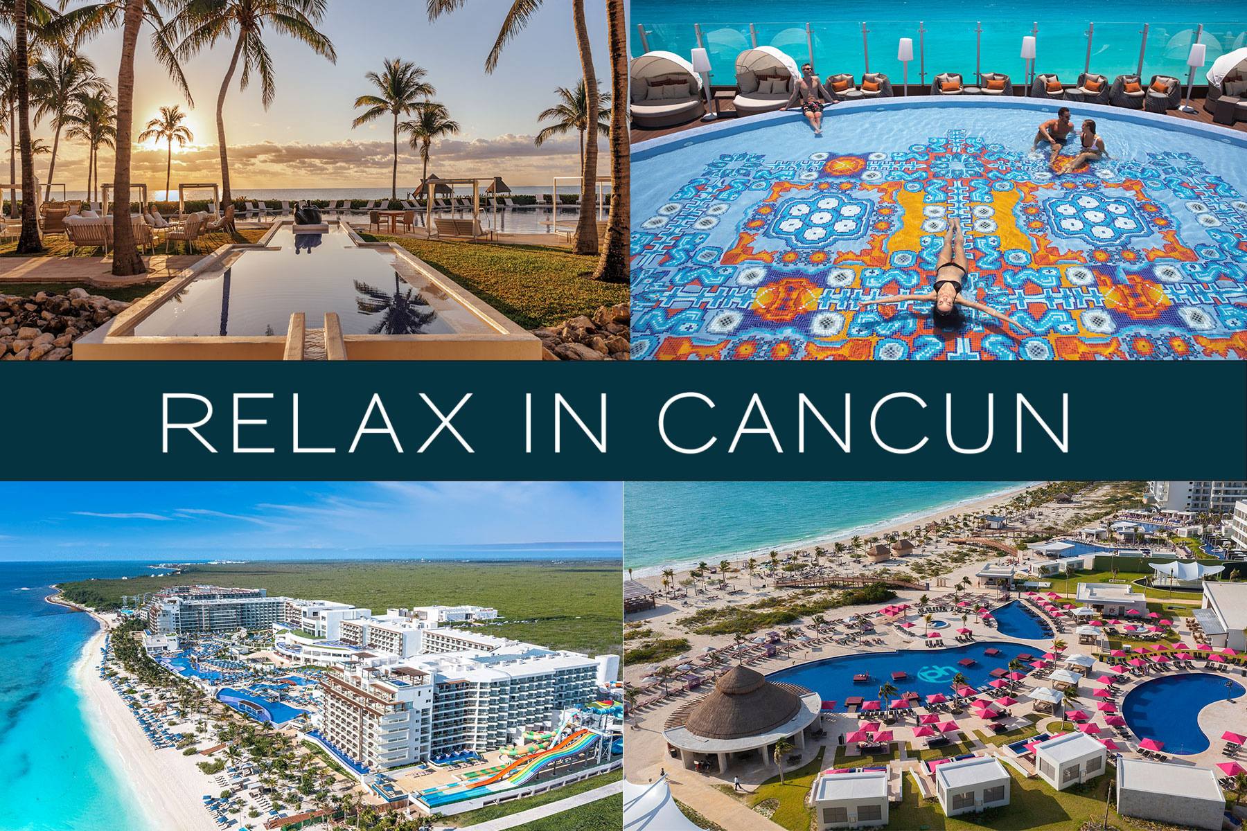 a collage of a resort