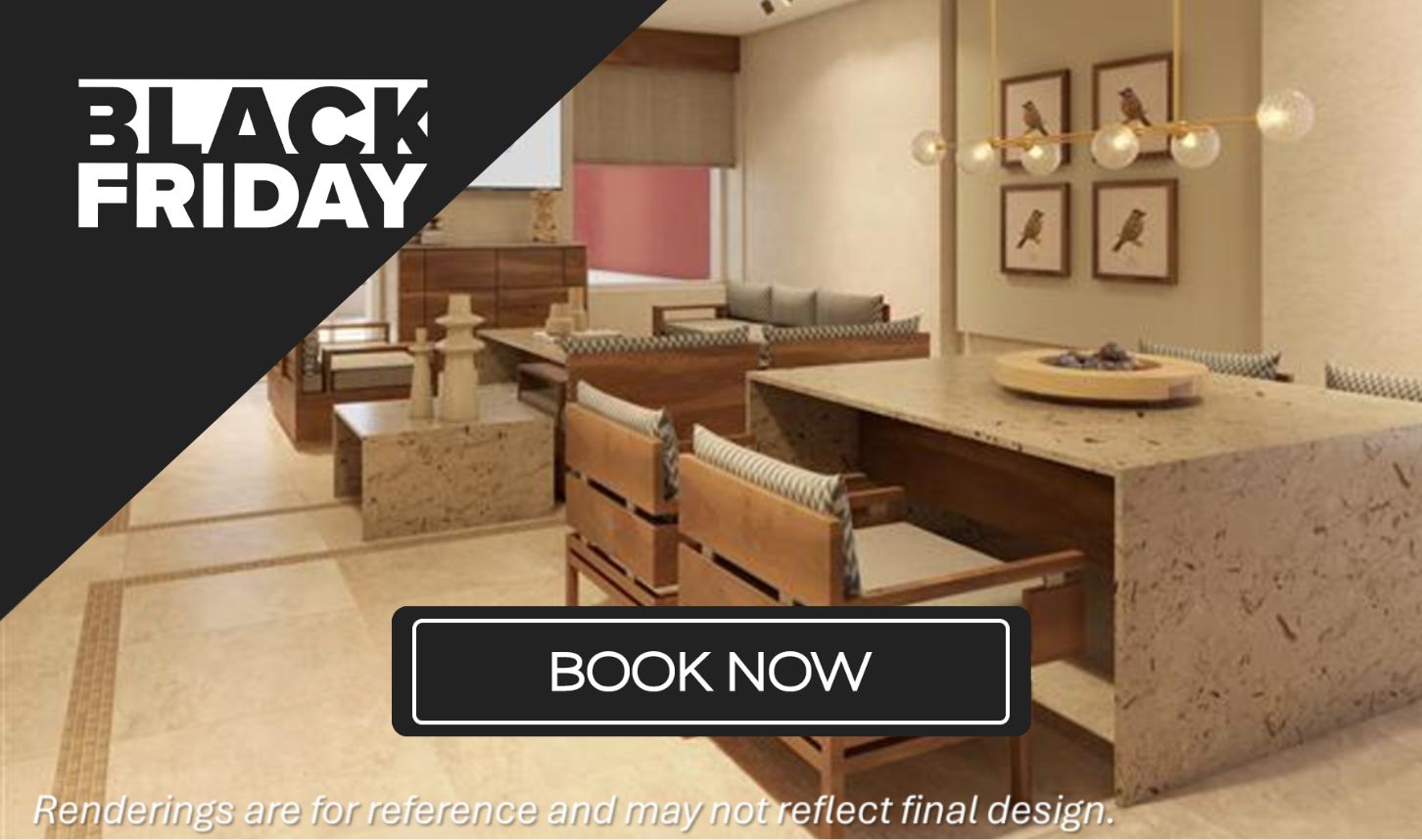 a room with a table and chairs