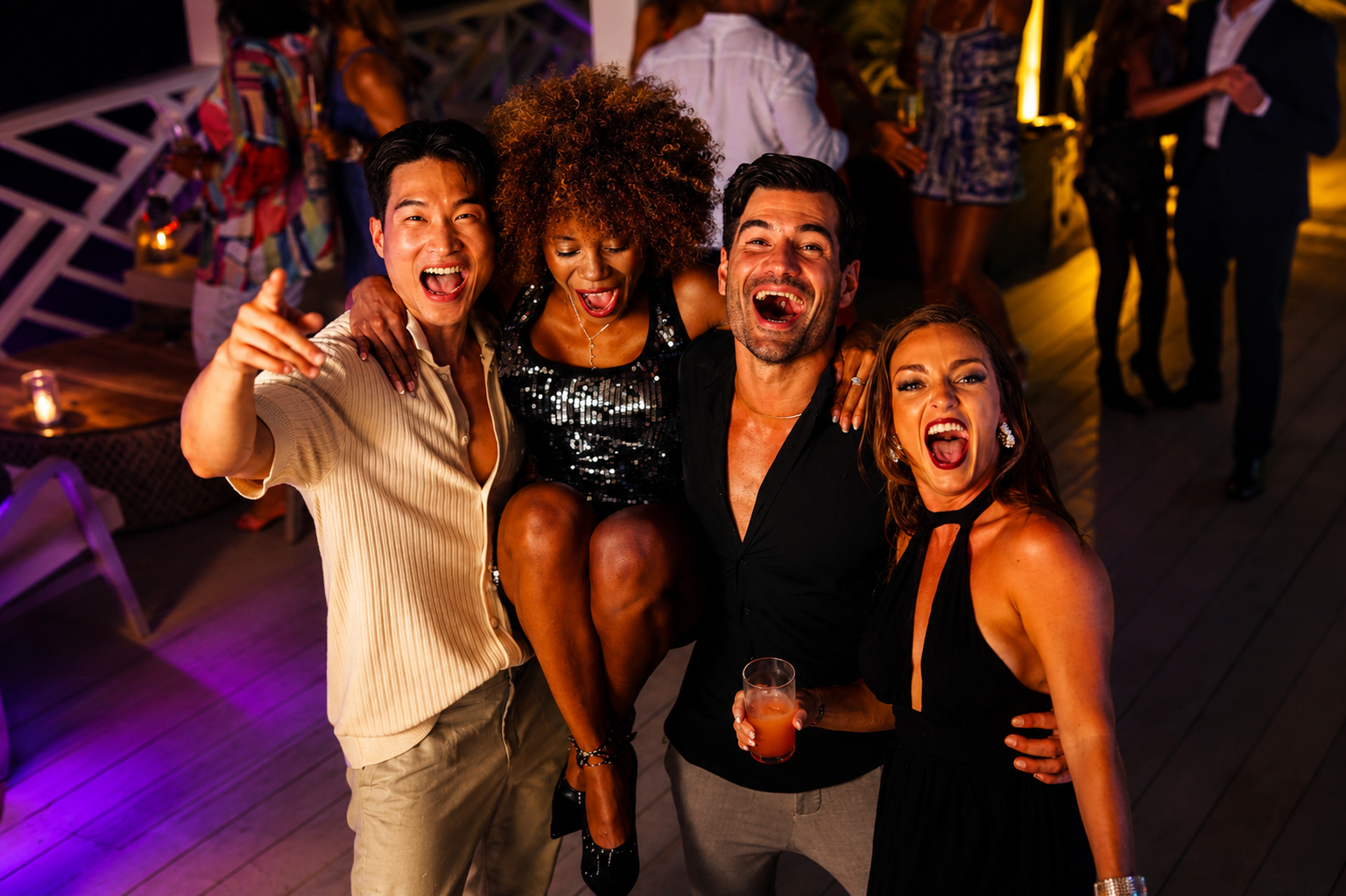 Adults enjoying live entertainment