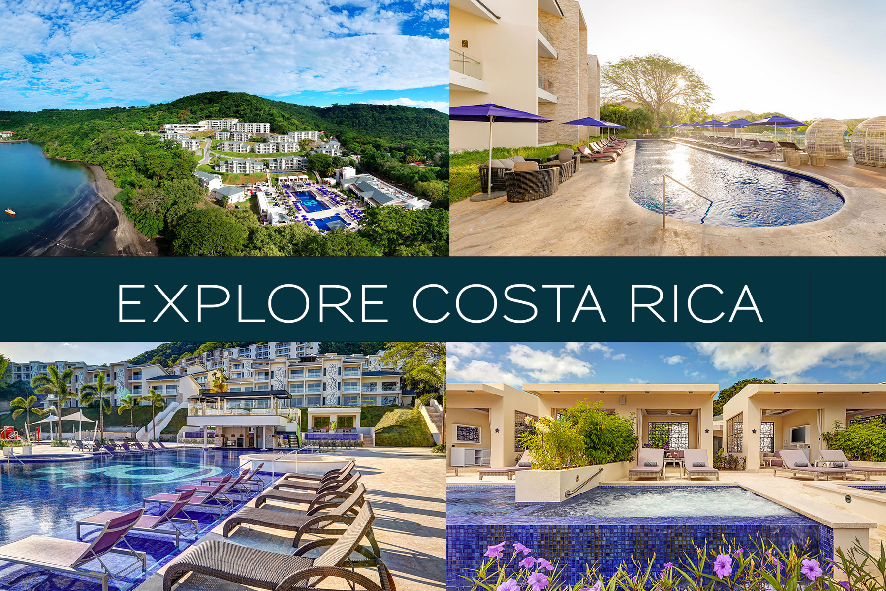 a collage of a resort