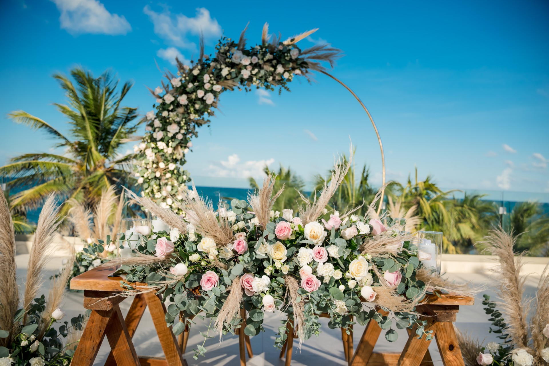 a flower arrangement on a table