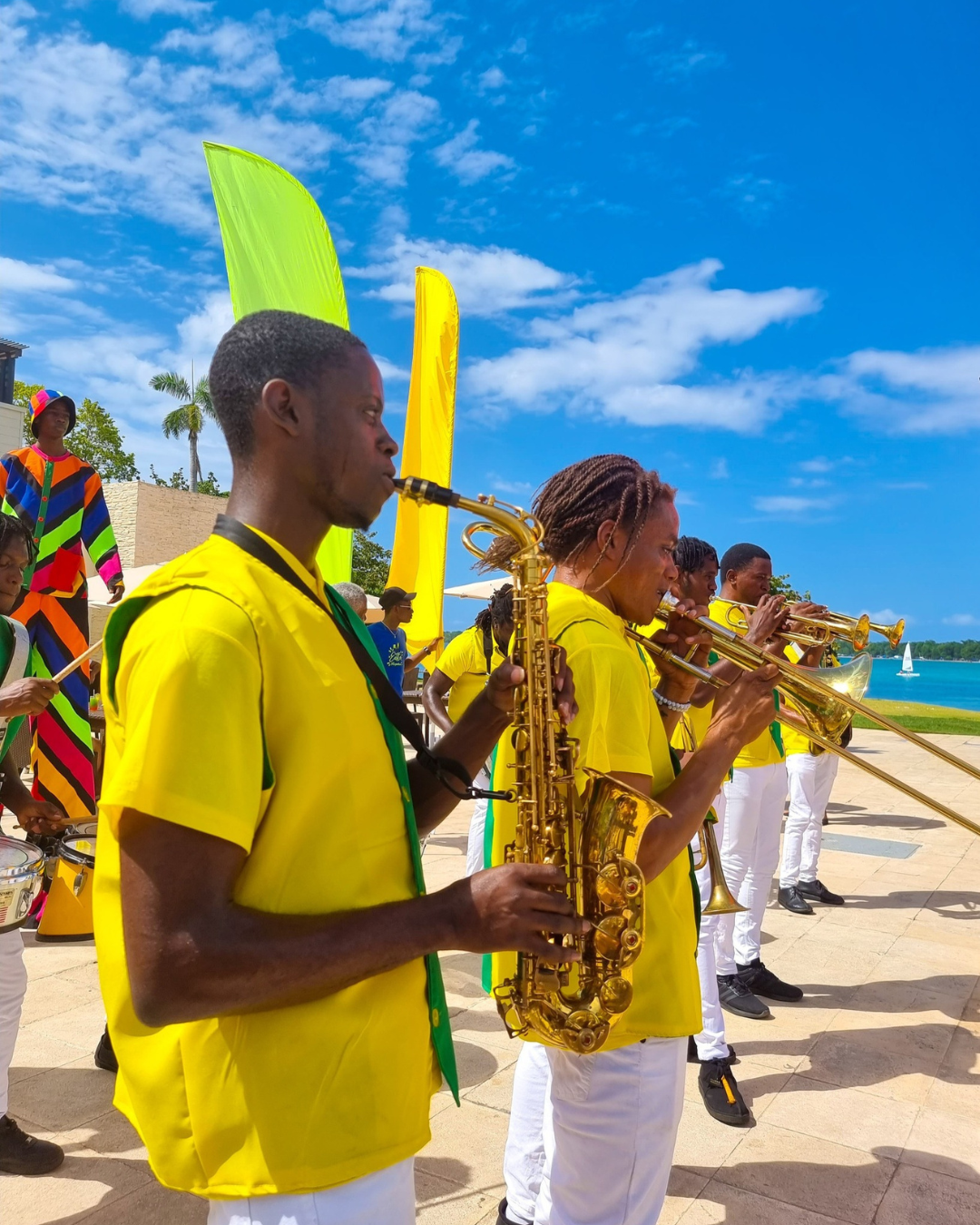 a group of people playing instruments