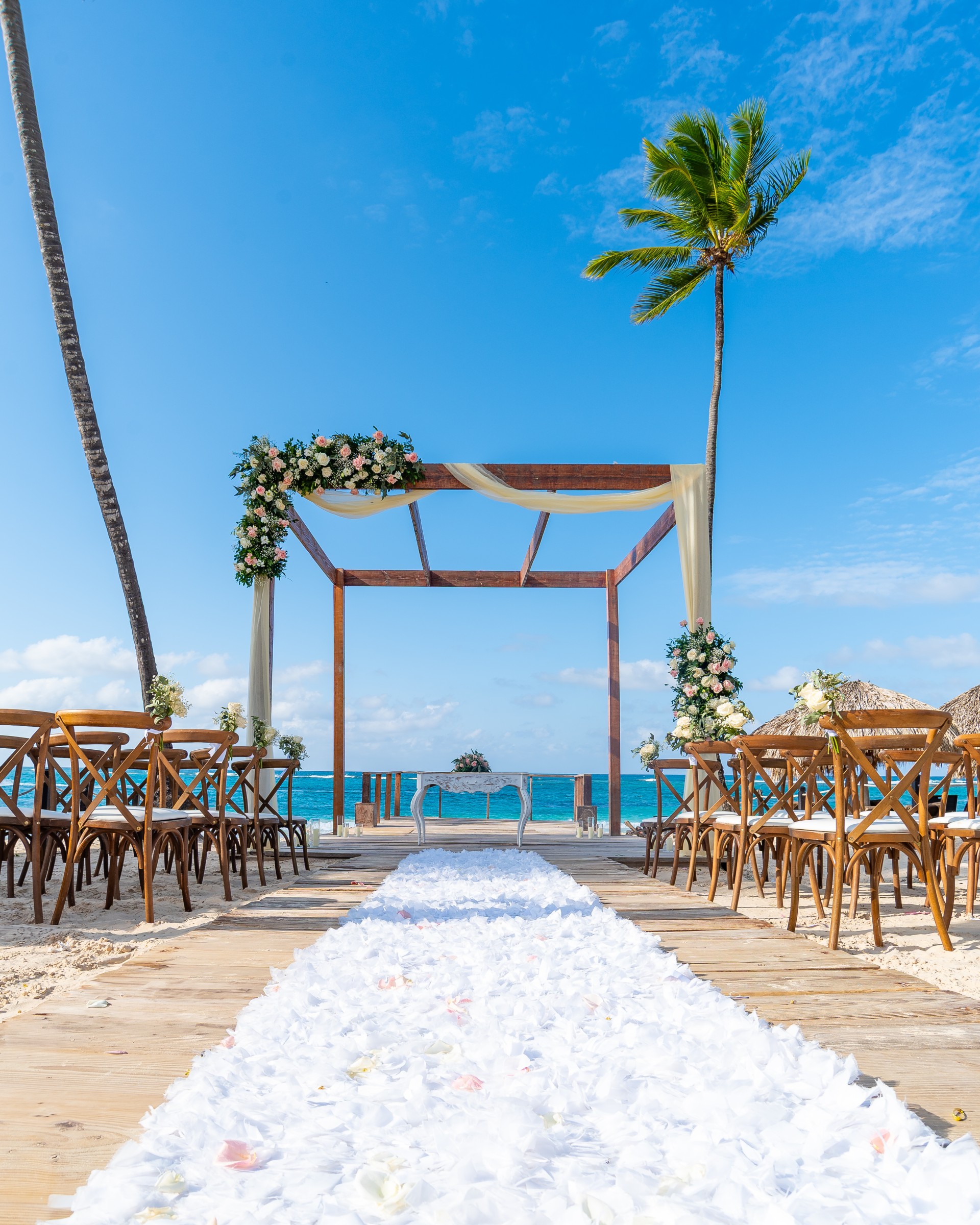 a beach wedding set up