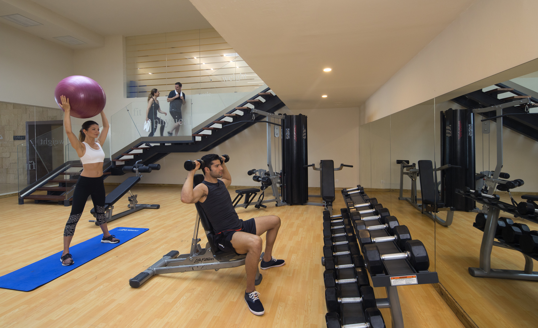 a man lifting weights in a gym