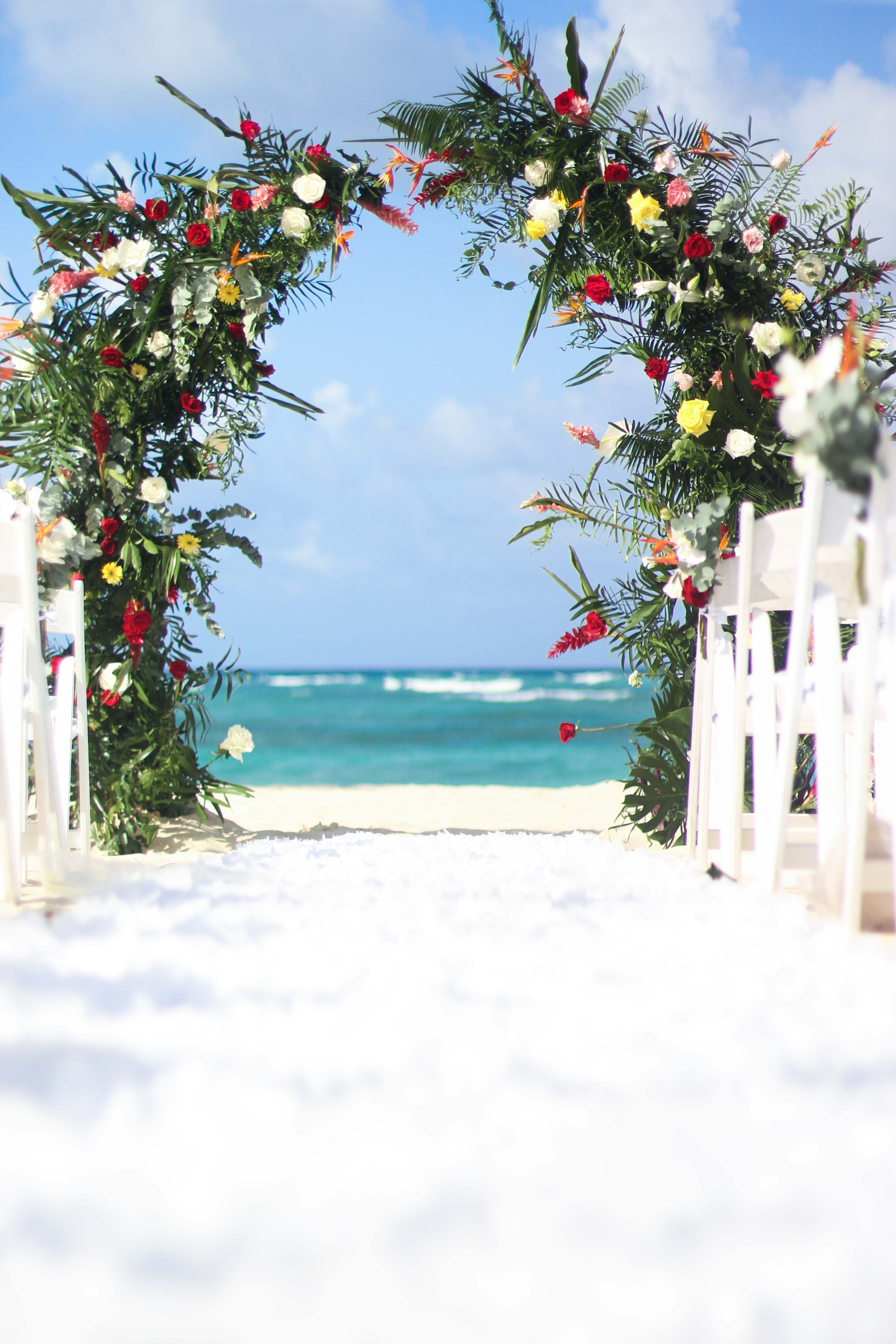 a wedding ceremony on a beach