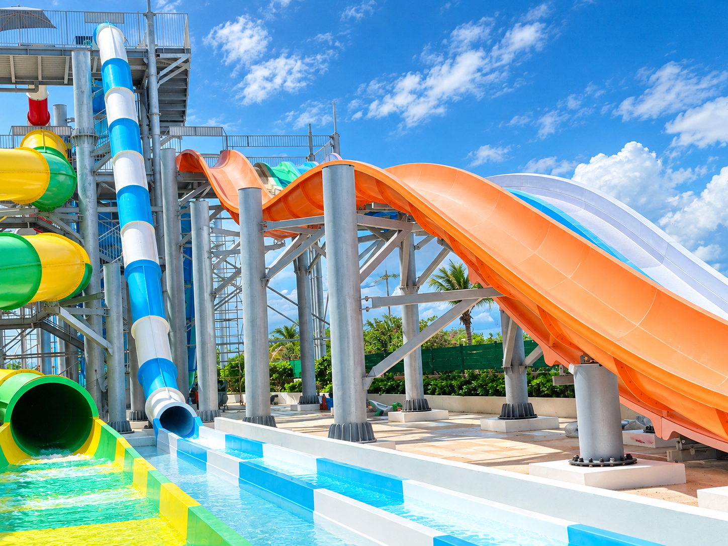 a water slide at a water park