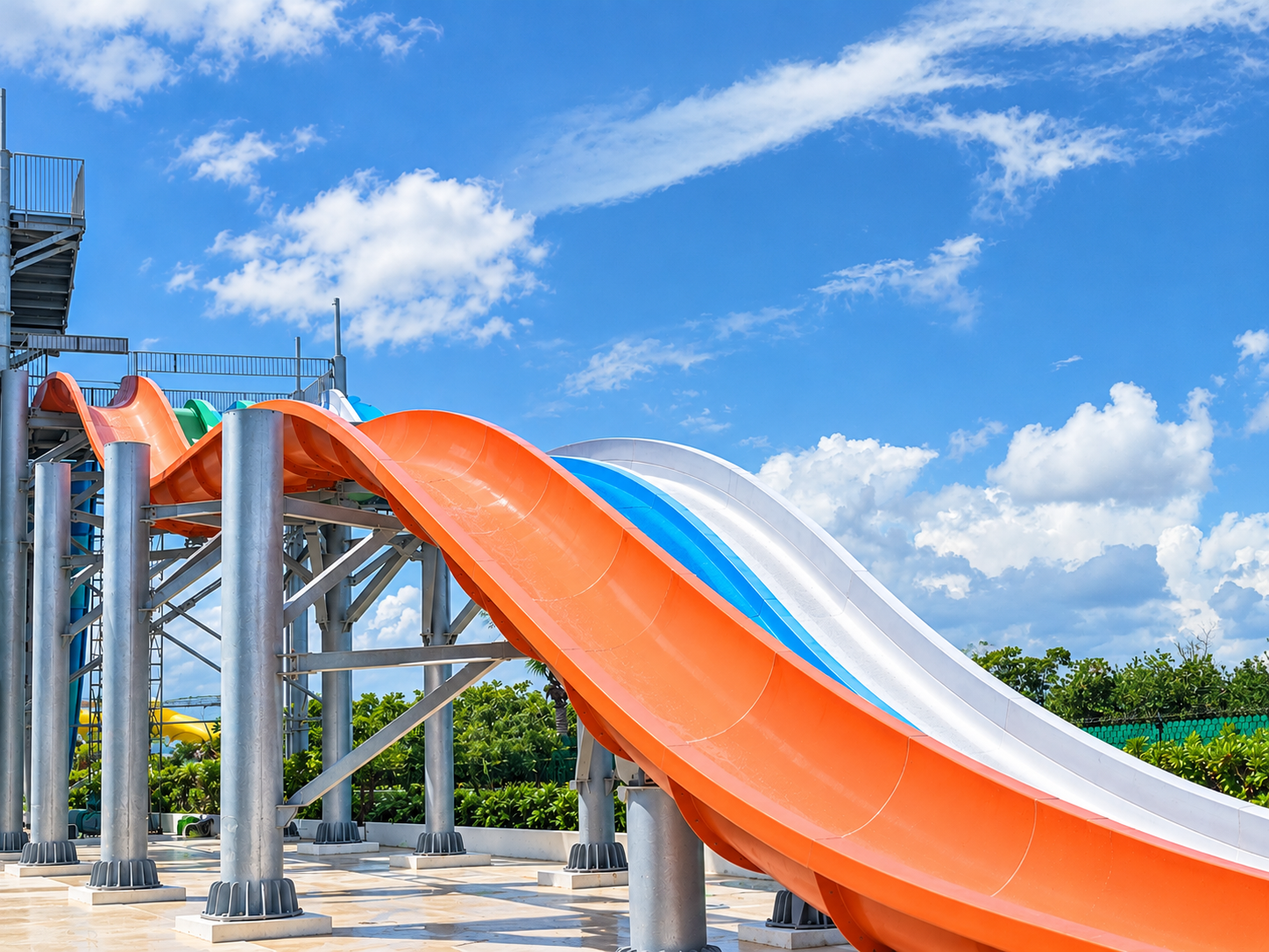 a water slide at a water park