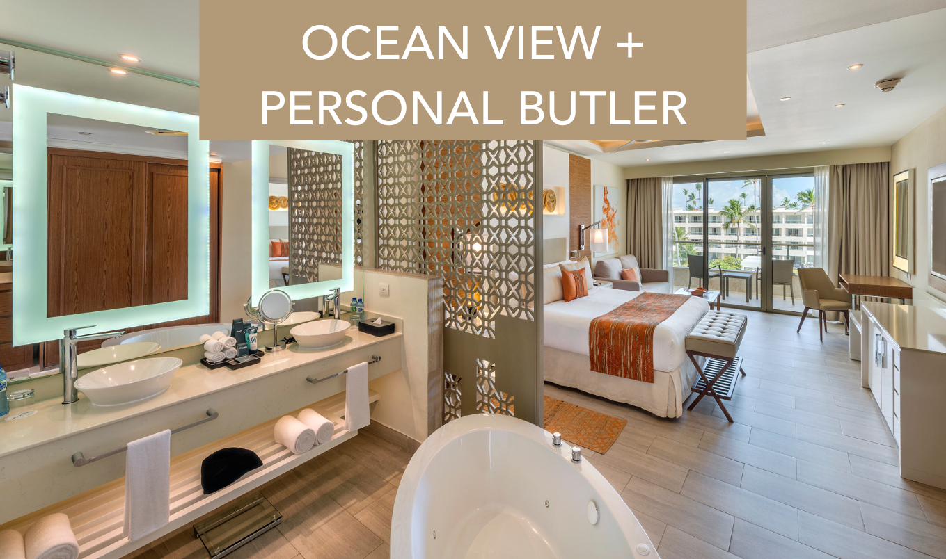 a room with a bathtub and a bed