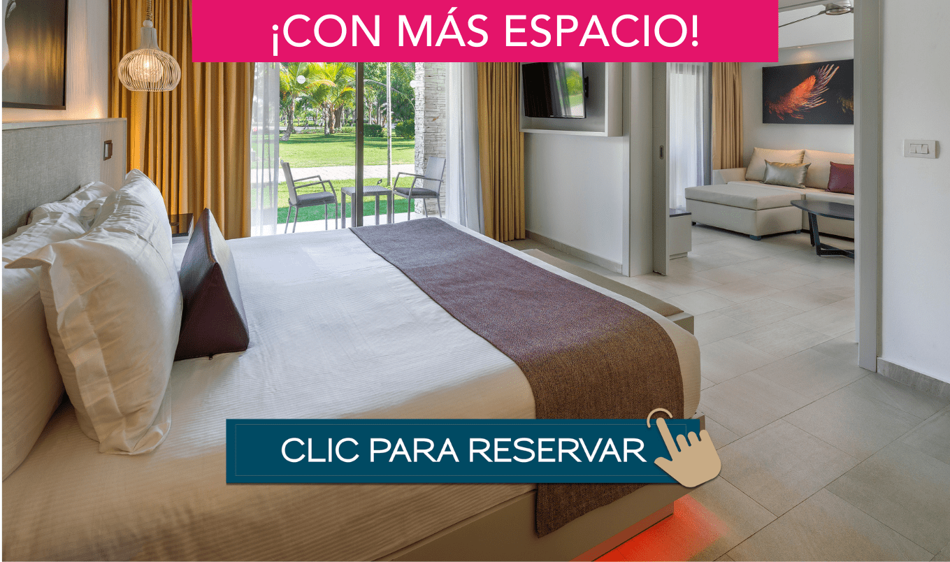 a bed in a room with a television and a lawn