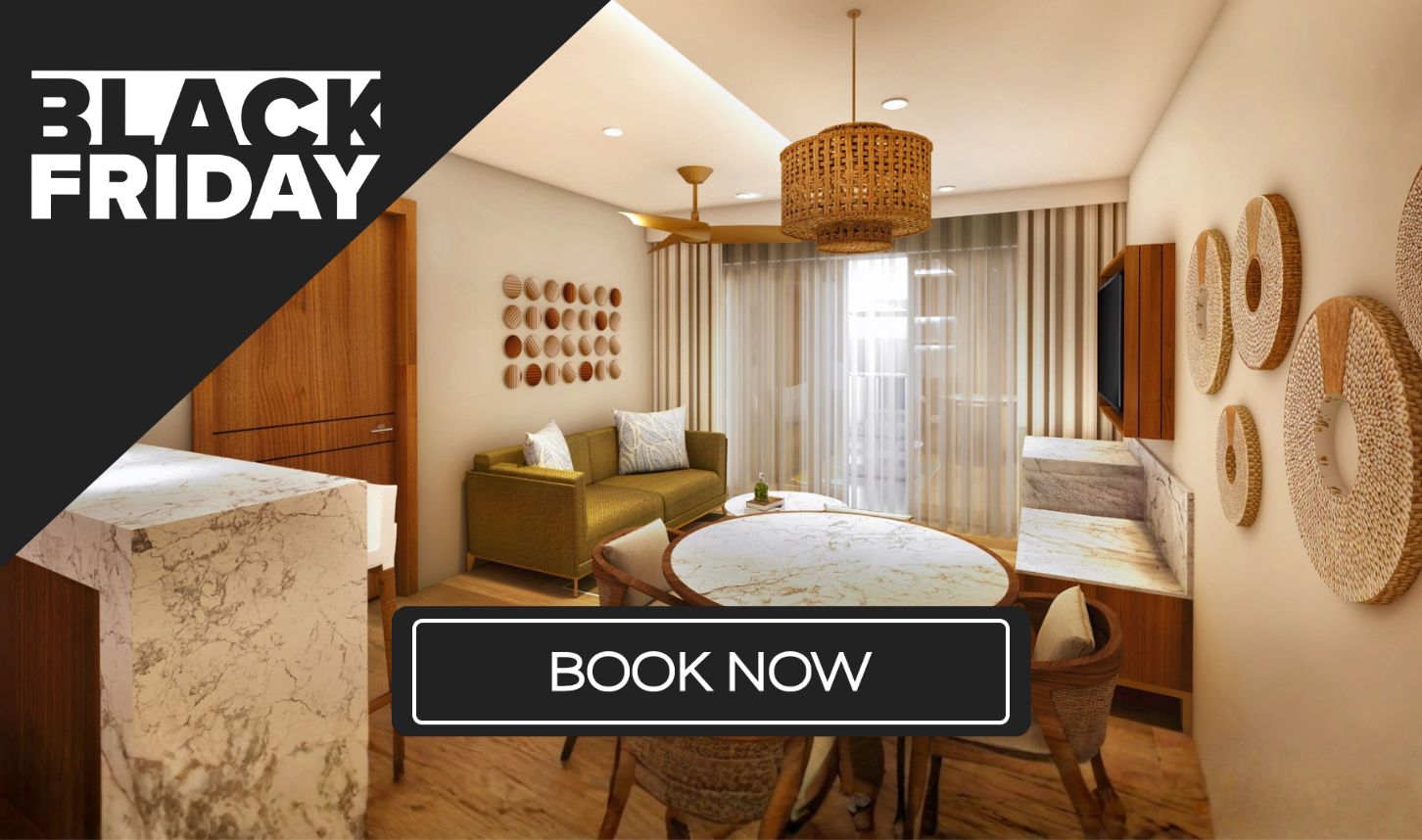 a room with a table and chairs