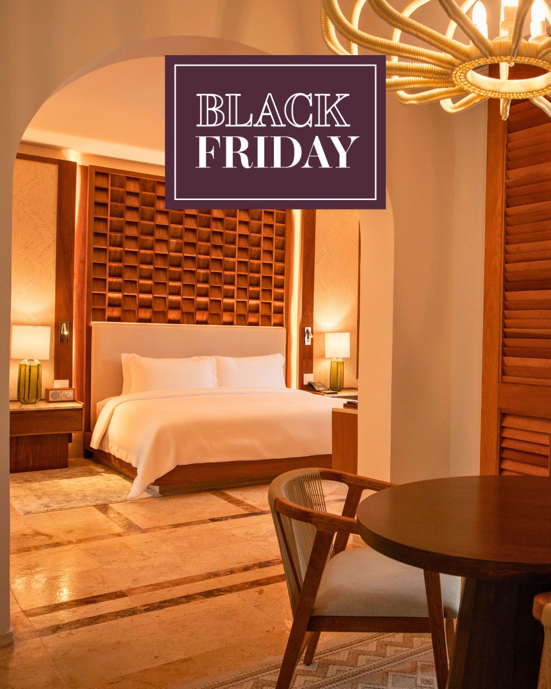 a room with a bed and a table