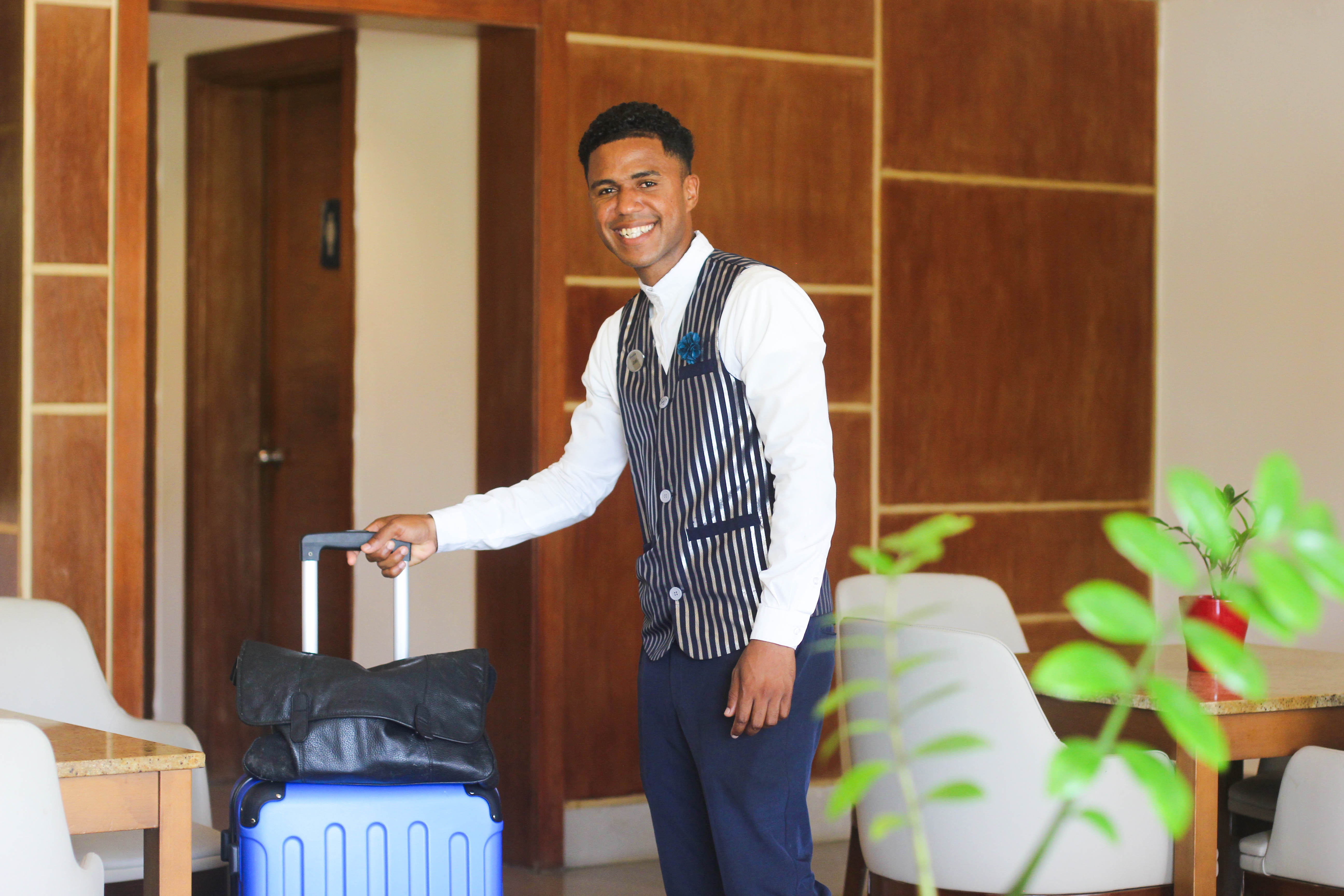 a man smiling at camera