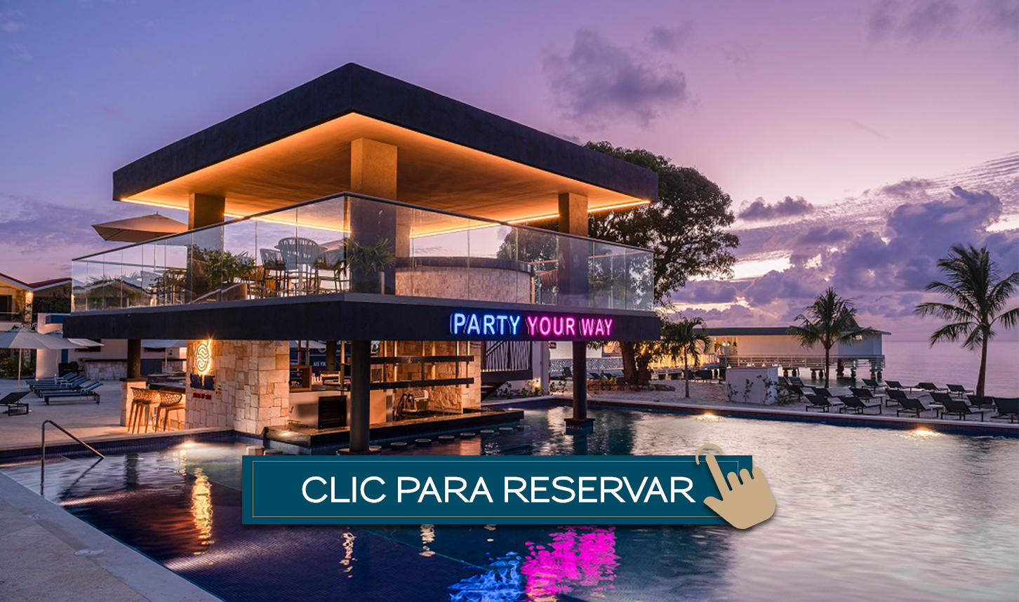 a building with a pool and a bar